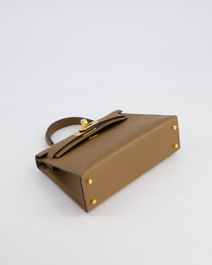 *HOT* Hermès Mini Kelly 20cm Bag in Alezan Epsom Leather with Gold Hardware