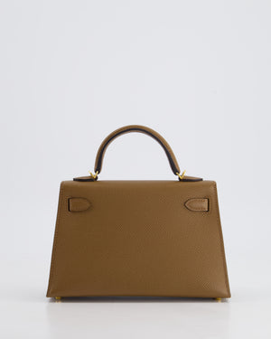 *HOT* Hermès Mini Kelly 20cm Bag in Alezan Epsom Leather with Gold Hardware