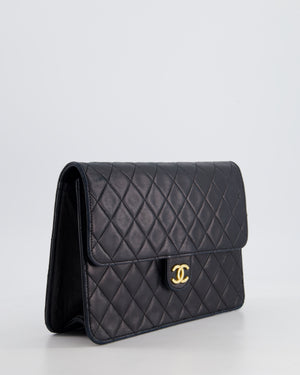 Chanel Black Vintage Medium Single Flap Bag with 24k Gold Hardware