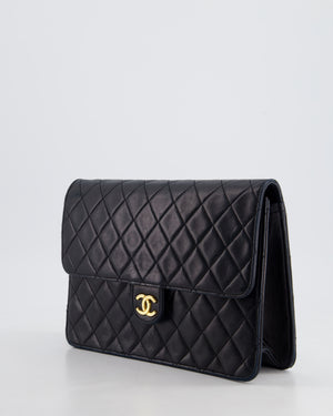 Chanel Black Vintage Medium Single Flap Bag with 24k Gold Hardware