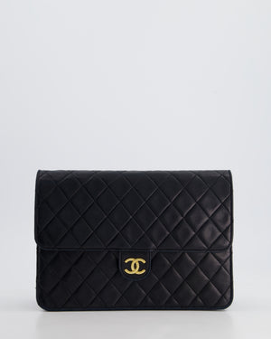 Chanel Black Vintage Medium Single Flap Bag with 24k Gold Hardware