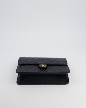 Chanel Black Vintage Medium Single Flap Bag with 24k Gold Hardware