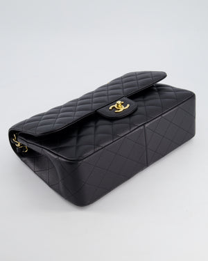 Chanel Black Jumbo Classic Double Flap Bag in Caviar Leather with Gold Hardware