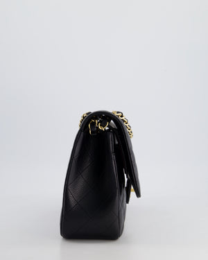 Chanel Black Jumbo Classic Double Flap Bag in Caviar Leather with Gold Hardware