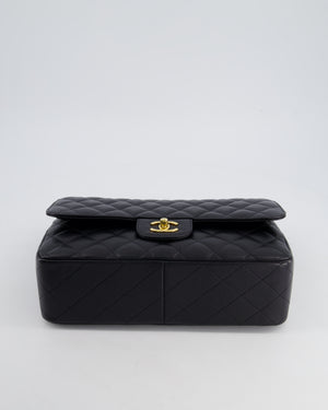 Chanel Black Jumbo Classic Double Flap Bag in Caviar Leather with Gold Hardware