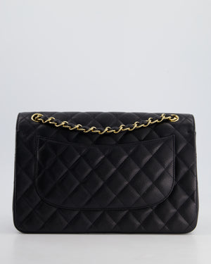 Chanel Black Jumbo Classic Double Flap Bag in Caviar Leather with Gold Hardware