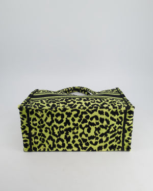 Christian Dior Medium Lime & Black Leopard Print Canvas Book Tote Bag RRP £2500