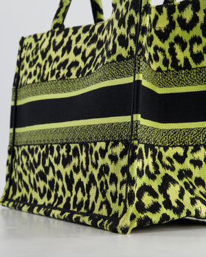 Christian Dior Medium Lime & Black Leopard Print Canvas Book Tote Bag RRP £2500