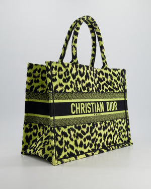 Christian Dior Medium Lime & Black Leopard Print Canvas Book Tote Bag RRP £2500