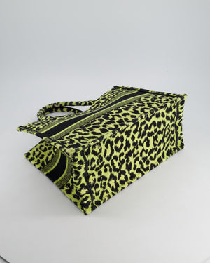 Christian Dior Medium Lime & Black Leopard Print Canvas Book Tote Bag RRP £2500