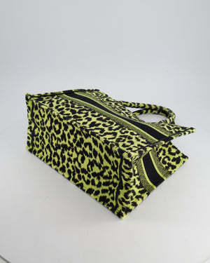 Christian Dior Medium Lime & Black Leopard Print Canvas Book Tote Bag RRP £2500