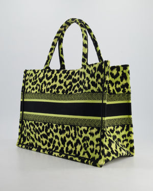 Christian Dior Medium Lime & Black Leopard Print Canvas Book Tote Bag RRP £2500