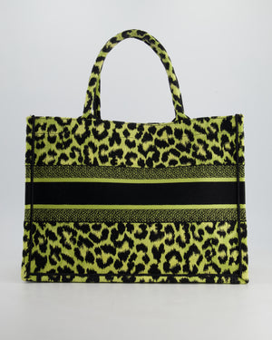 Christian Dior Medium Lime & Black Leopard Print Canvas Book Tote Bag RRP £2500