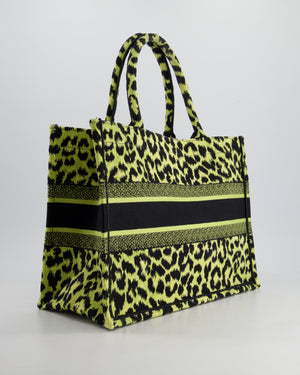 Christian Dior Medium Lime & Black Leopard Print Canvas Book Tote Bag RRP £2500