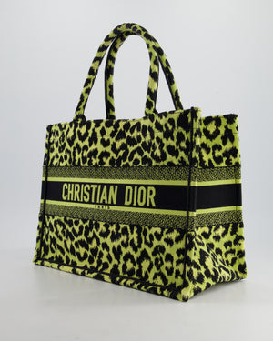 Christian Dior Medium Lime & Black Leopard Print Canvas Book Tote Bag RRP £2500