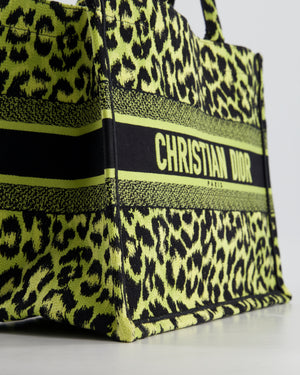 Christian Dior Medium Lime & Black Leopard Print Canvas Book Tote Bag RRP £2500