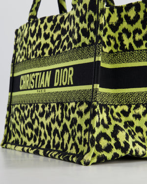 Christian Dior Medium Lime & Black Leopard Print Canvas Book Tote Bag RRP £2500