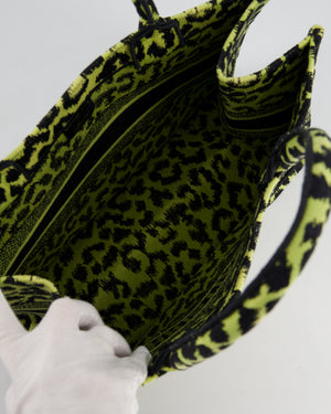 Christian Dior Medium Lime & Black Leopard Print Canvas Book Tote Bag RRP £2500