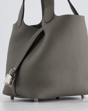 *HOT* Hermès Picotin Bag 18cm in Gris Meyer Clemence Leather with Palladium Hardware