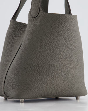 *HOT* Hermès Picotin Bag 18cm in Gris Meyer Clemence Leather with Palladium Hardware