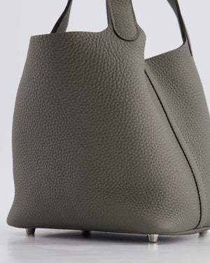 *HOT* Hermès Picotin Bag 18cm in Gris Meyer Clemence Leather with Palladium Hardware