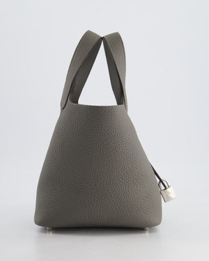 *HOT* Hermès Picotin Bag 18cm in Gris Meyer Clemence Leather with Palladium Hardware