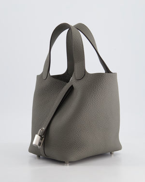 *HOT* Hermès Picotin Bag 18cm in Gris Meyer Clemence Leather with Palladium Hardware