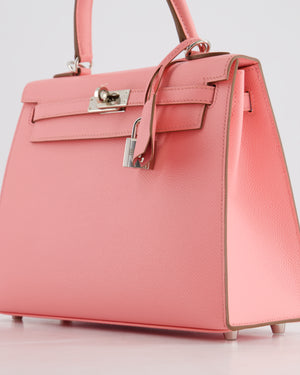 Hermès Kelly Sellier 25cm Bag in Rose Confetti Epsom Leather with Palladium Hardware