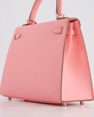 Hermès Kelly Sellier 25cm Bag in Rose Confetti Epsom Leather with Palladium Hardware