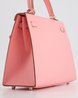 Hermès Kelly Sellier 25cm Bag in Rose Confetti Epsom Leather with Palladium Hardware