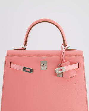 Hermès Kelly Sellier 25cm Bag in Rose Confetti Epsom Leather with Palladium Hardware