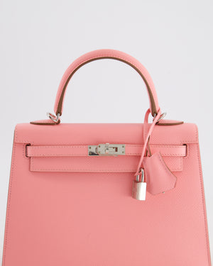 Hermès Kelly Sellier 25cm Bag in Rose Confetti Epsom Leather with Palladium Hardware