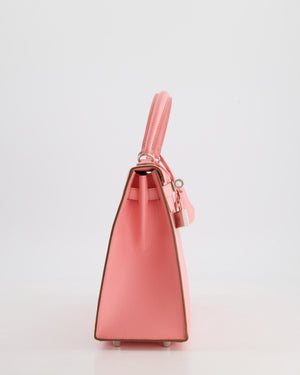 Hermès Kelly Sellier 25cm Bag in Rose Confetti Epsom Leather with Palladium Hardware