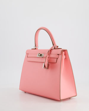 Hermès Kelly Sellier 25cm Bag in Rose Confetti Epsom Leather with Palladium Hardware