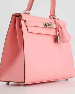 Hermès Kelly Sellier 25cm Bag in Rose Confetti Epsom Leather with Palladium Hardware