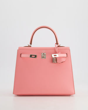 Hermès Kelly Sellier 25cm Bag in Rose Confetti Epsom Leather with Palladium Hardware