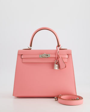 Hermès Kelly Sellier 25cm Bag in Rose Confetti Epsom Leather with Palladium Hardware