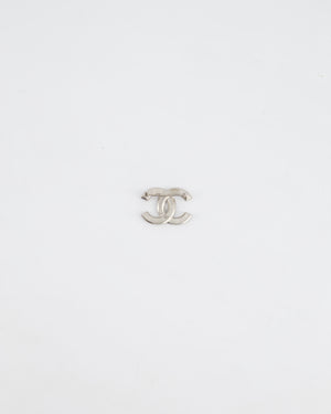 Chanel Small Silver Crystal CC Logo Brooch