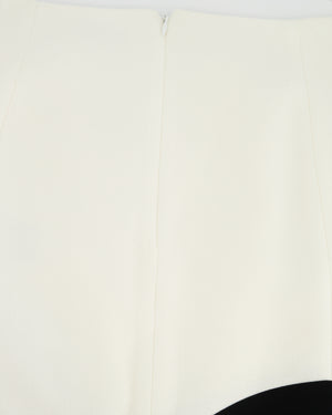 Mugler White Mini Skirt with Asymmetric Black Trim Detail Size FR 38 (UK 10)