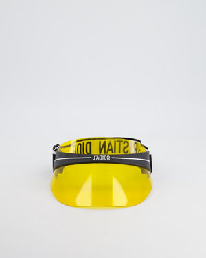 Christian Dior Club Yellow & Black Translucent Visor With Elasticated J'Adior Logo Strap