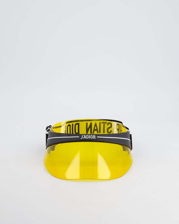 Christian Dior Club Yellow & Black Translucent Visor With Elasticated J'Adior Logo Strap