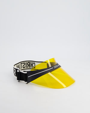 Christian Dior Club Yellow & Black Translucent Visor With Elasticated J'Adior Logo Strap