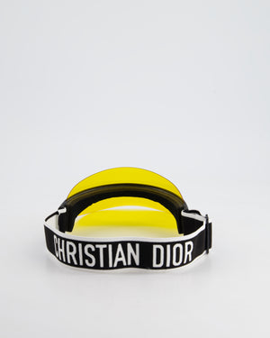 Christian Dior Club Yellow & Black Translucent Visor With Elasticated J'Adior Logo Strap