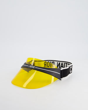 Christian Dior Club Yellow & Black Translucent Visor With Elasticated J'Adior Logo Strap