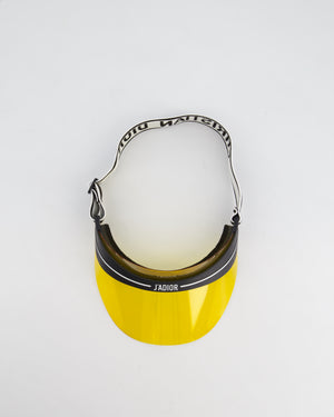 Christian Dior Club Yellow & Black Translucent Visor With Elasticated J'Adior Logo Strap