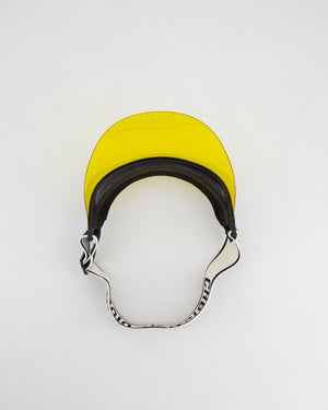 Christian Dior Club Yellow & Black Translucent Visor With Elasticated J'Adior Logo Strap