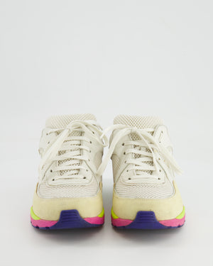 Chanel White CC Logo Trainers with Multicolour Details Size EU 38