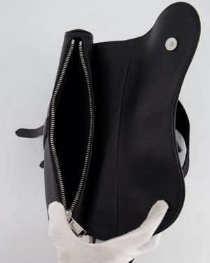 Dior Menswear Black Saddle Bag with Silver Hardware