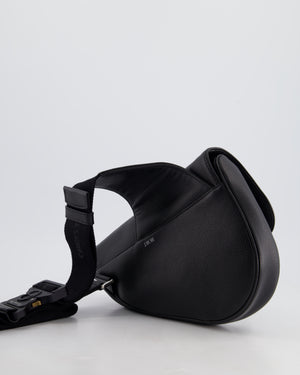 Dior Menswear Black Saddle Bag with Silver Hardware