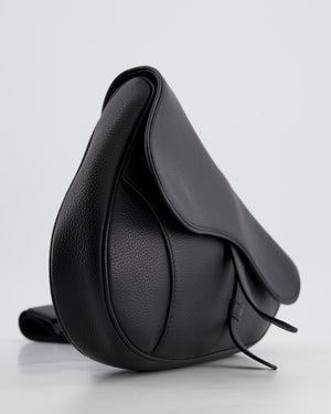 Dior Menswear Black Saddle Bag with Silver Hardware